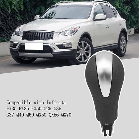 Compatible with Infiniti EX35 FX35 FX50 G25 G35 G37 Q40 Q60 QX50 QX56 QX70 Replace 34910-JK03A 34910-1LA6C Automatic Gear Shift Knob Lever Handle Replace Black in Kuwait