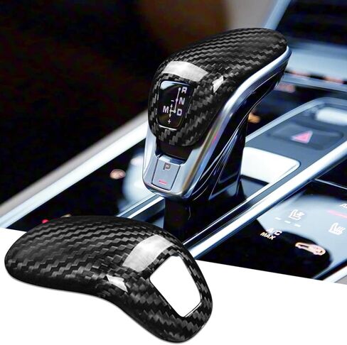 Compatible wth Carbon Fiber Gear Shift Knob Cover Automotive Shift Lever Decoration for Porsche Panamera 2017-2023 (Black) in Kuwait