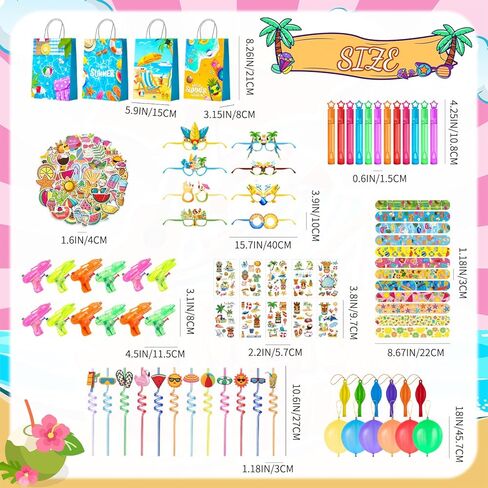 Pool Beach Birthday Party Favors Fillers, 150pcs Pool Birthday Party Decorations Set Including Pool Goodie Bag Wands Slap Bands Paper Glasses Water Gun etc Pool Birthday Party Favors Supplies in Kuwait
