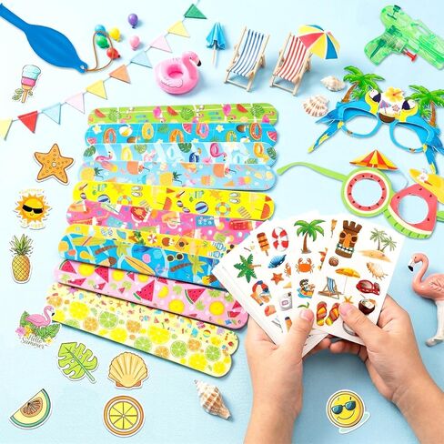 Pool Beach Birthday Party Favors Fillers, 150pcs Pool Birthday Party Decorations Set Including Pool Goodie Bag Wands Slap Bands Paper Glasses Water Gun etc Pool Birthday Party Favors Supplies in Kuwait