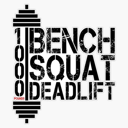 Vision Signs 1000 Pounds Bench Squat Deadlift Powerlift Club Fitness Bodybuilder Bodybuilding Bumper Sticker Vinyl Decal 5 inches in Kuwait