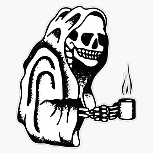 Coffee Death Sticker Vinyl Decal Wall Laptop Window Car Bumper Sticker 5" in Kuwait