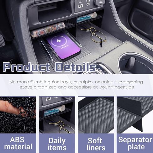 RUNROAD Center Console Organizer Tray Compatible with 2023 2024 2025 2026 Honda Pilot / 2026 Passport Accessories, Armrest Storage Tray For Pilot Passport Middle Console Divider Glove Organizer (2PCS) in Kuwait