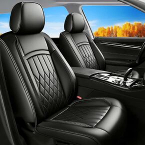 Fit for Ranger Car Seat Covers Compatible with Ford Ranger 2007-2025 2026 - Waterproof Breathable Leather Automotive Seat Cushions Protector,Airbag Compatible,Full Set 5 Seats(Black) in Saudi Arabia