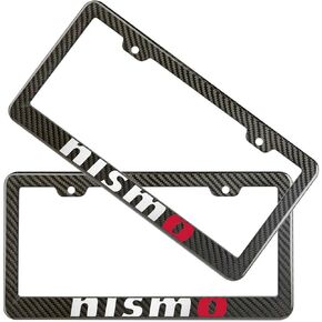 2pcs Set Nismo Nissan License Plate Frame Carbon Fiber Look Style Plastic in Saudi Arabia