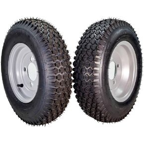 MASSFX 4.80/4.00-8 Pre-Mounted Wheel with 4 on 4" Bolt 4 Ply Tubeless Utility Trailer Tire (2 Pack) 4.8x4-8 in Saudi Arabia