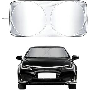 Car Windshield Sun Shade with Storage Pouch, Reflective Auto Front Windshield Sunshade Cover, Foldable Vehicle Front Window Sun Blocker Keeps Interior Cool, Car Accessories (59.0 × 27.6 Inches) in Saudi Arabia