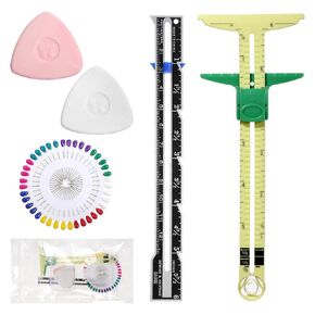 5 Pieces Sewing Gauge Measuring Tool Set 5-in-1 Sliding Gauge Measuring Sewing Ruler Fabric Quilting Ruler T-Shaped Hemming Tool for Quilting Knitting Crafting Beginner Supplies Machine Accessories in Saudi Arabia
