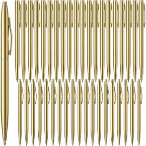 40 Pack Gold Pens Personalized Pens Bulk Custom Metallic Slim Ballpoint Retractable Black Ink 1.0 mm Medium Point for Wedding Business Office Writing Supplies Gifts in Saudi Arabia