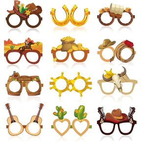 48 Pcs Western Cowboy Party Favor Decoration Wild West Paper Glasses Western Theme Party Supplies Cowboy Party Decorations for Western Theme Eyeglasses Birthday Party Supplies in Saudi Arabia