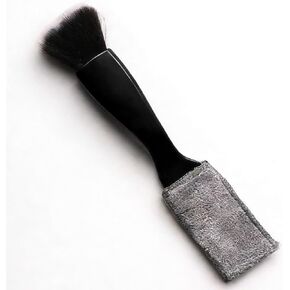 Double Head Brush for Car Clean, 2-in-1 Car Detailing Brush, Portable Auto Duster Interior Cleaning Accessories for Air Vents, Dashboard Screen, Air Conditioning Outlets (Black) in Saudi Arabia