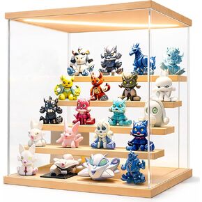LED Lighted Acrylic Display Case for Collectibles, 5 Tier Clear Display Box with Door, USB Powered Showcase with Remote, Dust-Reducing Organizer for Action Figures, Blind Box Toys, Anime Mini Figures in Saudi Arabia