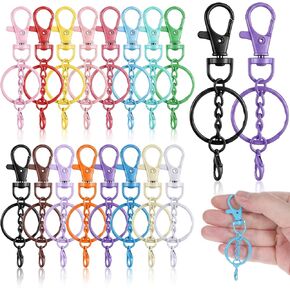 80 Pcs Colorful Swivel Snap Hook with Key Rings, Colorful Swivel Snap Hook with Keyrings Heavy Duty Key Chain Hooks Clasps Lobster Keychains Clasps for Jewelry DIY Crafts Christmas Gift (16 Colors) in Kuwait