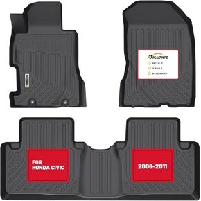 orealtrend Car Floor Mats Compatible with Honda Civic Sedan 2006-2011 (Not Fit Coupe) Heavy Duty All Weather Liners Spill Proof Carpet Custom Fitted Odorless Anti Slip Accessories for Men Dad in Saudi Arabia