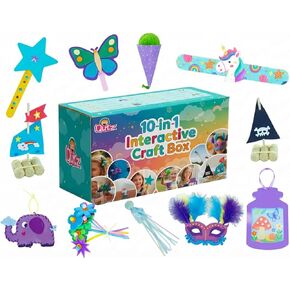 QuTZ Crafts for Kids Ages 4-8, 10-in-1 Toddler Craft Box, Build Projects that Glow, Float, Wearable and Playable, No prep and no Clean-up, Art and Crafts Supplies for Kids 4 5 6 7 8 Year Old in Saudi Arabia