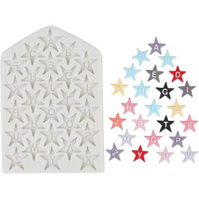 Alphabet Star Silicone Mold, A-Z Letters Educational Craft Mold, Multi-Colour Resin Casting Mould, DIY Jewellery Making in Saudi Arabia