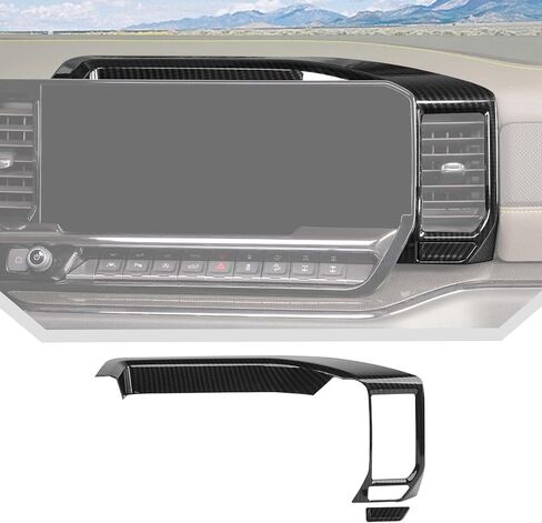 JeCar for Silverado Carbon Fiber Interior Center Console Dash Panel Trim Cover Trim for 2022 2023 2024 Chevrolet Chevy Silverado 1500 (1pcs) in Kuwait