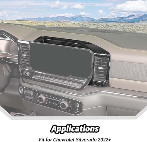 JeCar for Silverado Carbon Fiber Interior Center Console Dash Panel Trim Cover Trim for 2022 2023 2024 Chevrolet Chevy Silverado 1500 (1pcs) in Kuwait
