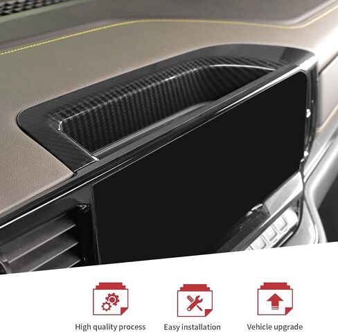 JeCar for Silverado Carbon Fiber Interior Center Console Dash Panel Trim Cover Trim for 2022 2023 2024 Chevrolet Chevy Silverado 1500 (1pcs) in Kuwait