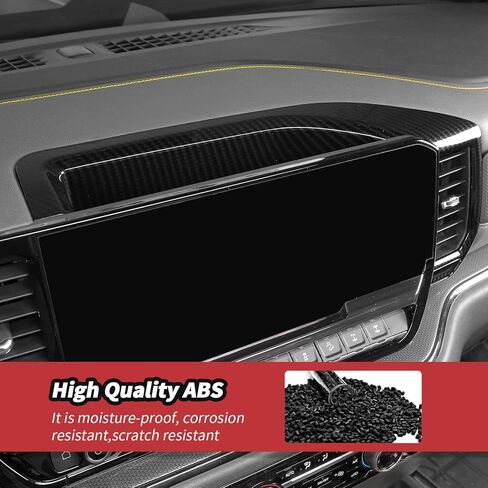JeCar for Silverado Carbon Fiber Interior Center Console Dash Panel Trim Cover Trim for 2022 2023 2024 Chevrolet Chevy Silverado 1500 (1pcs) in Kuwait