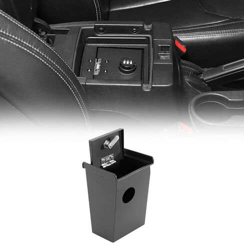Hooke Road JK Wrangler Center Console Safe Lockbox Insert Armrest Storage for 2011-2018 Jeep Wrangler JK & Unlimited, Heavy Duty Black Steel Password Lock Box Vault in Kuwait