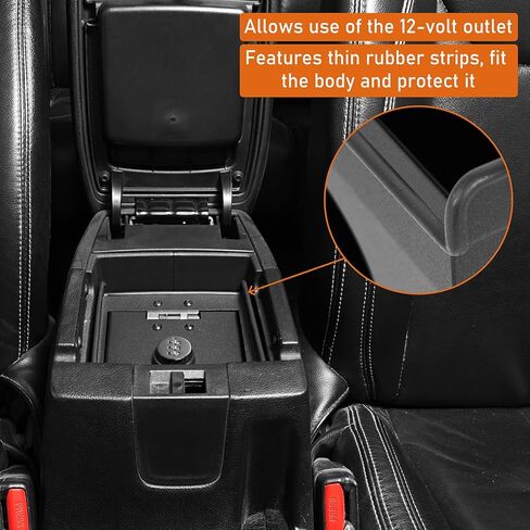 Hooke Road JK Wrangler Center Console Safe Lockbox Insert Armrest Storage for 2011-2018 Jeep Wrangler JK & Unlimited, Heavy Duty Black Steel Password Lock Box Vault in Kuwait