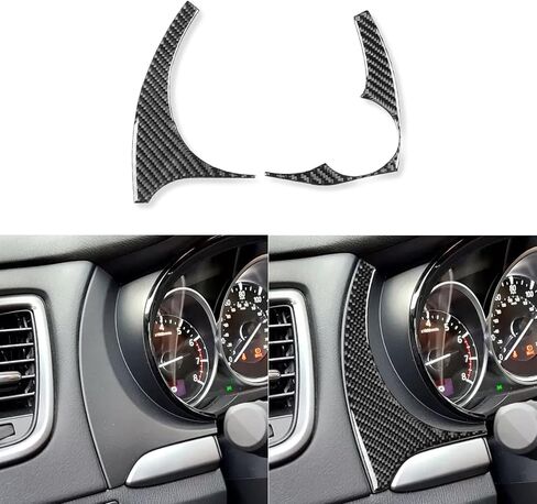 Real Premium Carbon Fiber Sticker Set Car Center Console Gear Shift Panel Multimedia Control Frame Cover Trim Compatible with Mazda CX-9 CX9 2016-2023 Auto Interior Accessories Black in Saudi Arabia