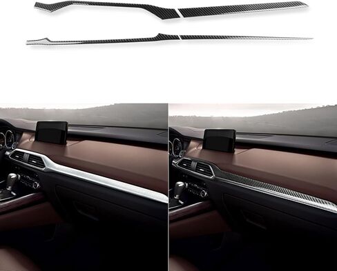 Real Premium Carbon Fiber Sticker Set Car Center Console Gear Shift Panel Multimedia Control Frame Cover Trim Compatible with Mazda CX-9 CX9 2016-2023 Auto Interior Accessories Black in Saudi Arabia