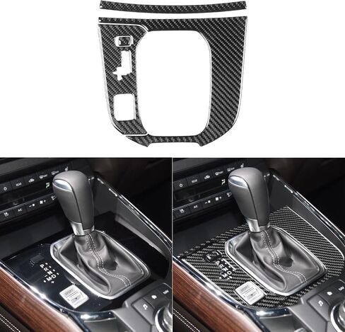 Real Premium Carbon Fiber Sticker Set Car Center Console Gear Shift Panel Multimedia Control Frame Cover Trim Compatible with Mazda CX-9 CX9 2016-2023 Auto Interior Accessories Black in Saudi Arabia