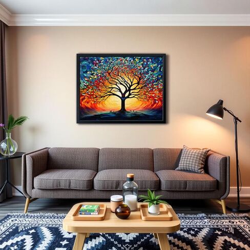 Puzzles for Adults 1000 Pieces - Stained Glass Tree on Sunset Jigsaw Puzzles 1000 Pieces - Challenging Jigsaw Puzzles for Game Nights, Vibrant Colors & Premium Quality in Saudi Arabia