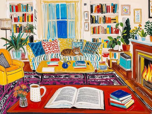 Springbok Cozy Reading Nook 500 Piece Jigsaw Puzzle for Adults & Family - Poster Now Included - Cozy Library Scene, Books & Reading Art - Unique Cut Pieces - Made in USA in Kuwait