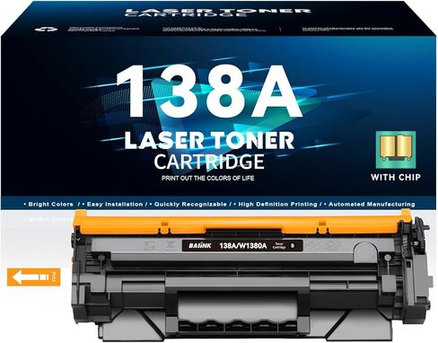 138A W1380A (with Chip) Compatible Toner Cartridges Replacement for HP 138A W1380A 138X W1380X Compatible for HP Pro 3001dw 3001dn MFP 3101fdw 3001fdw Printer (Black, 2-Pack) in Kuwait