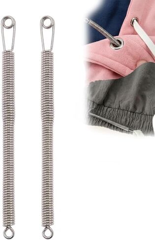 2 Pcs Spring Drawstring Needle Threader Tool Set, Metal Easy Rope and Elastic Threader for Hoodies, Sweatpants, Waistbands, DIY Sewing Repairs, Drawstring Replacement Clip with Round Head Design in Saudi Arabia