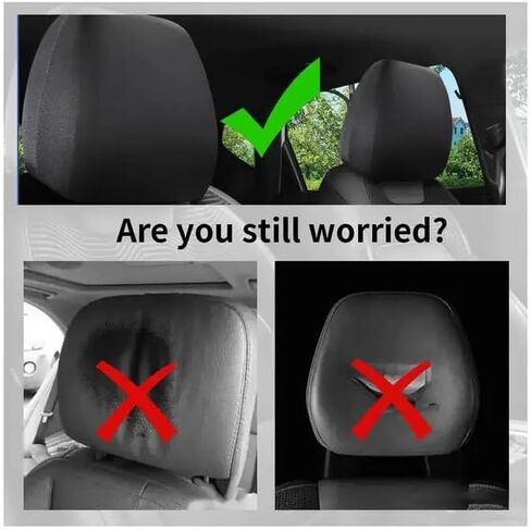 2 Pcs Cute Orange Cat Car Headrest Covers- Large Eyed Animal Print Auto Seat Protector Accessories, Soft Breathable Knit Polyester Universal Fit Interior Decor for Men Women Couples Road Trips in Saudi Arabia