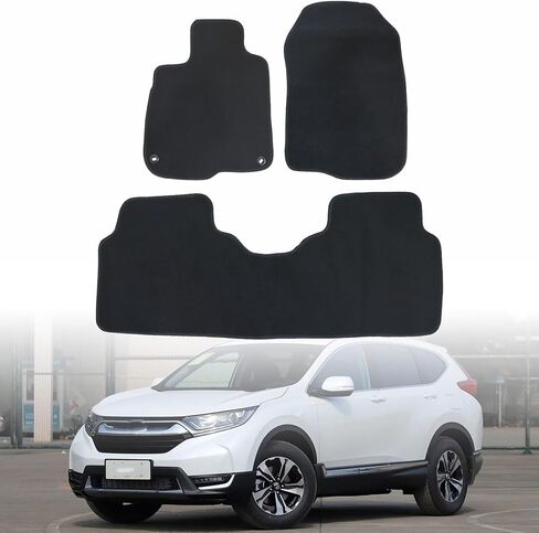 GXARTS 3 PCS Both Front and Rear Velour Replacement Floor Mats Carpet Black Compatible with Honda CRV CR-V 2017 2018 2019 2020 2021 2022 Anti- Slip in Kuwait