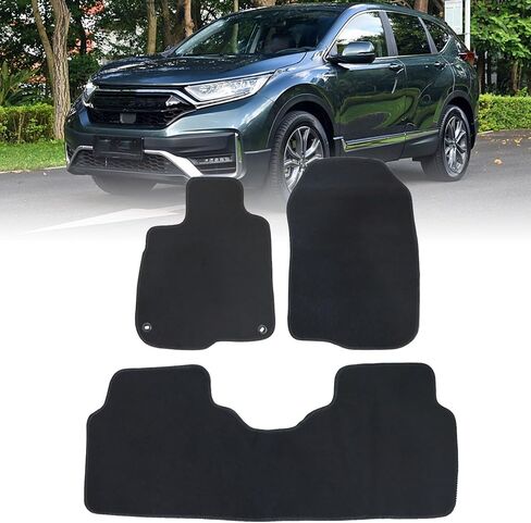 GXARTS 3 PCS Both Front and Rear Velour Replacement Floor Mats Carpet Black Compatible with Honda CRV CR-V 2017 2018 2019 2020 2021 2022 Anti- Slip in Kuwait