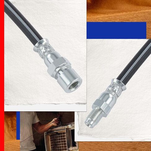 JC Whitney JFBAJCWBHH00396 Set of 2 Rear Left & Right Brake Hydraulic Hoses - Compatible with Volkswagen Beetle 1968-1979, Sedan 1968-2004, Super Beetle 1971-1979 in Kuwait