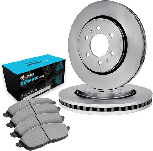 R1 Concepts Front Brake Kit Fits 2000-2002 Dodge Dakota, Durango| Ceramic Brake Pads and Blank Brake Rotors| 11.7" Front Rotor in Kuwait