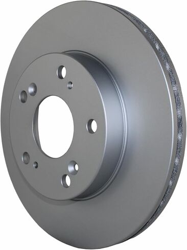 Coated Vented 262mm Disc Rotors and Akebono ProACT Ceramic Slotted Pad Set with Hardware and Acoustic Sensor Front Brake Kit Honda Civic Hybrid-L Hybrid 1.3L L4 Si 2.0L L4 in Saudi Arabia