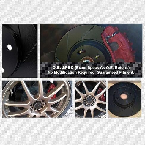 Power Sport Front Brake Kit For 2002-2008 Mini Cooper| Slotted Brake Rotors| Ceramic Brake Pads and Rotors Kit in Kuwait