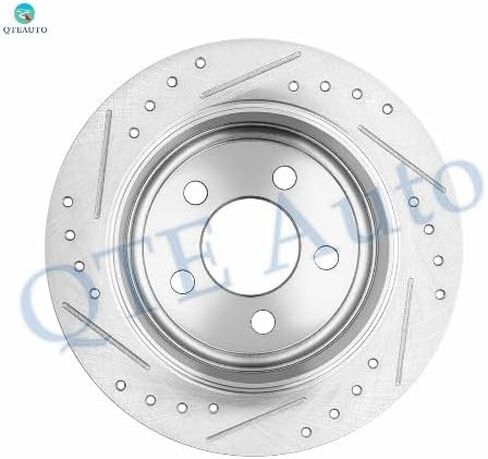 PM Auto Set of 12 Front 288.15mm-Rear 285mm Drilled Slotted Brake Disc Rotors-Ceramic Brake Pad Kit Replacement For 2003-2006 Jeep Liberty Front 7732A-D856 in Kuwait