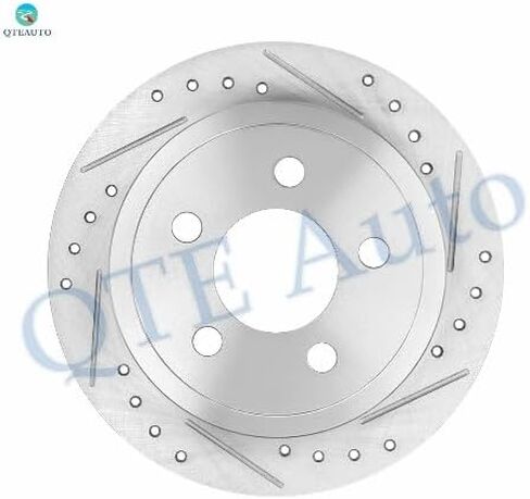 PM Auto Set of 12 Front 288.15mm-Rear 285mm Drilled Slotted Brake Disc Rotors-Ceramic Brake Pad Kit Replacement For 2003-2006 Jeep Liberty Front 7732A-D856 in Kuwait