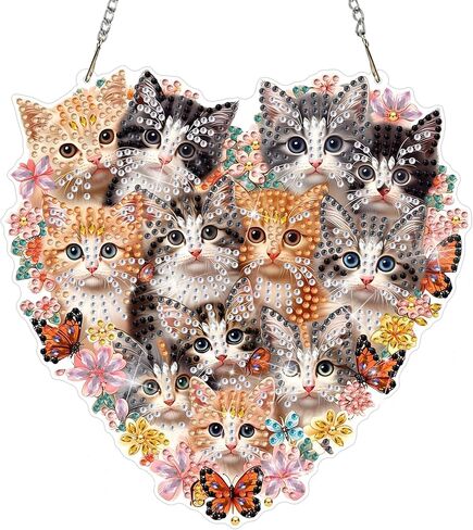 DOMROM Butterfly Diamond Art Hanging Kits for Adults Beginners, Special Shaped Crystal Diamond Painting Butterfly Pendant, DIY Diamond Art Suncatchers Animal for Home Garden Wall Decor Gift in Saudi Arabia