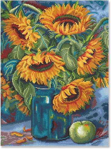 Make Market Sunflower Bouquet Painting Diamond Art Kit - Full Drill with Gems & Tools, 18" x 24" Canvas, 6 Pack in Saudi Arabia