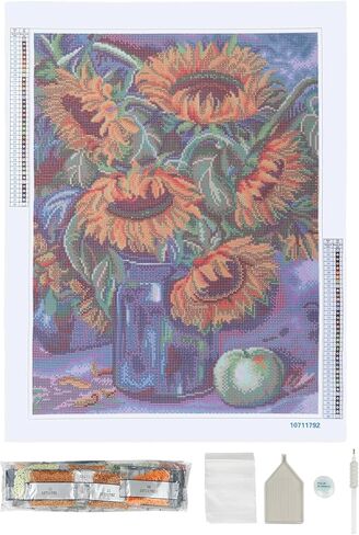 Make Market Sunflower Bouquet Painting Diamond Art Kit - Full Drill with Gems & Tools, 18" x 24" Canvas, 6 Pack in Saudi Arabia