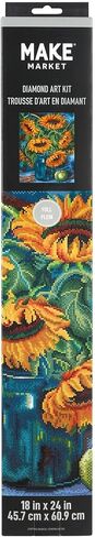 Make Market Sunflower Bouquet Painting Diamond Art Kit - Full Drill with Gems & Tools, 18" x 24" Canvas, 6 Pack in Saudi Arabia