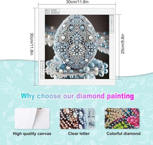 Diamond Painting Kits for Adults Egg, 5D Special Shape Diamond Art Kits for Beginners, Crystal Rhinestones Painting for Home Wall Decoration, 12×12 Inch in Kuwait