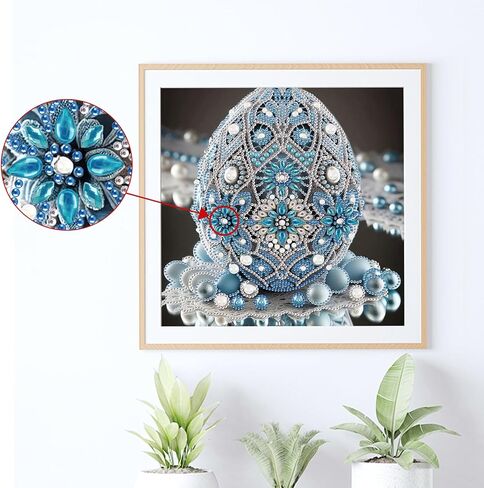 Diamond Painting Kits for Adults Egg, 5D Special Shape Diamond Art Kits for Beginners, Crystal Rhinestones Painting for Home Wall Decoration, 12×12 Inch in Kuwait