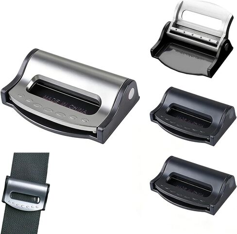 [4-Pack] Universal Seat Belt Adjuster for Adults - Premium Anti-Slip Seatbelt Clip to Relieve Neck & Shoulder Pressure - Comfortable Strap Positioner for Cars, SUVs & Trucks (Black+Silver) in Saudi Arabia