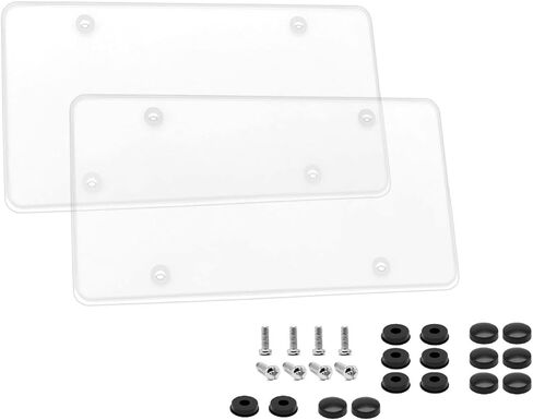2 Pack Transparency License Plate Holder, License Plate Protector, ABS Car Front/Rear License Plate Frame with Screws Caps, Fit Any Standard US Plates in Saudi Arabia